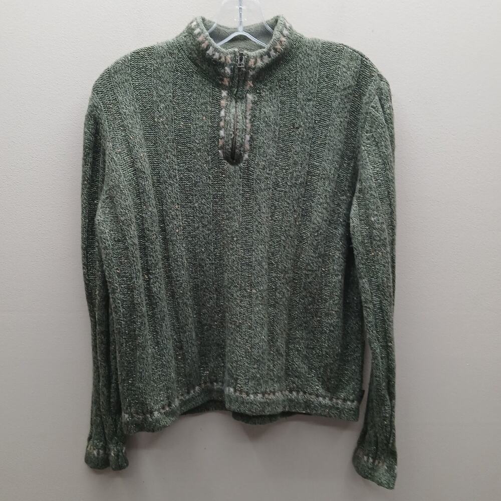 Woolrich Women's Wool Blend Pullover 1/4 Zip Sweater Sage Heather Size Medium